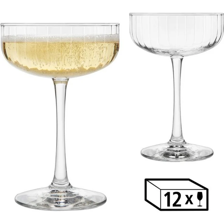 LIBBEY Champagnerglas Libbey Trinkglas, 12er Set -LINEAR-, 12-tlg, Glas, 251 ml, hochwertig verarbeitet, im modernen Design – Bild 4