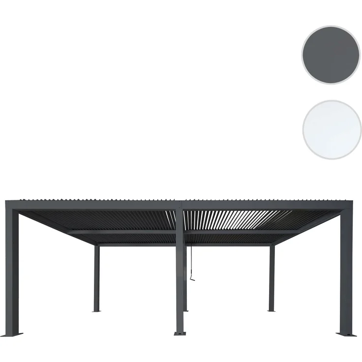 Mendler 'HWC-L46' Pergola, Regenrinne sturmfest, Aluminium anthrazit, 3x6 m – Bild 10
