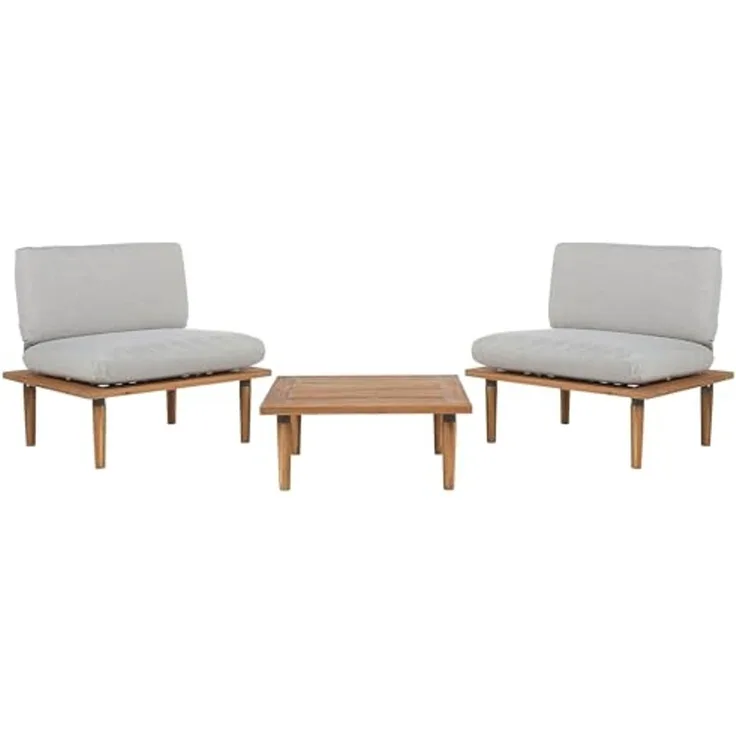 Lounge Set mit Tisch FRASCATI Zertifiziertes Akazienholz Hellgrau