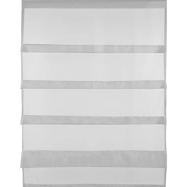 Transparente Bistrogardine Raffoptik mit Stangendurchzug in Voile, schlicht und modern in vielen verschiedenen Farben erhältlich (80 x 110 cm / grau - mausgrau) – Bild 1