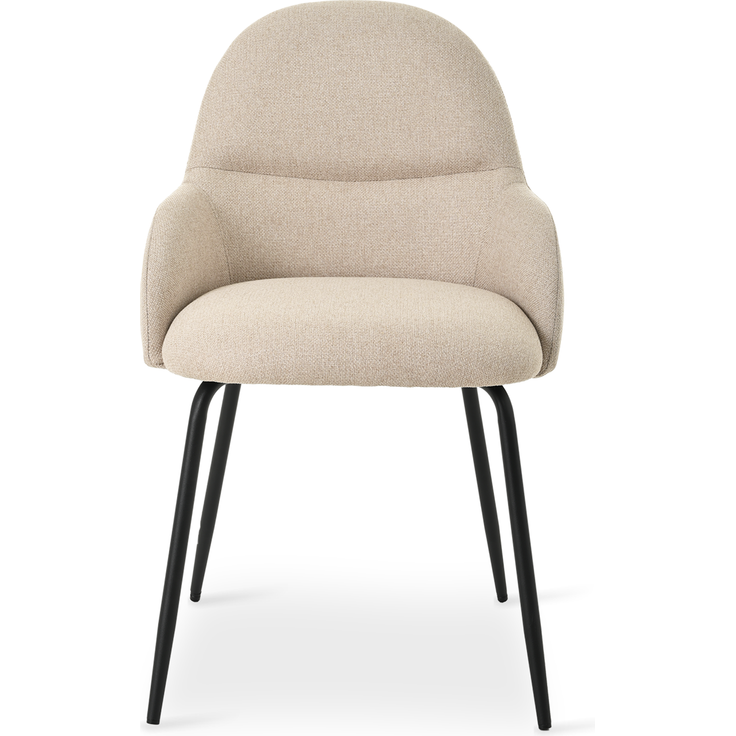 GOEURVANT 1438 Esszimmerstühle 6er-Set mit Armlehnen, Webstoff - Beige – Bild 6