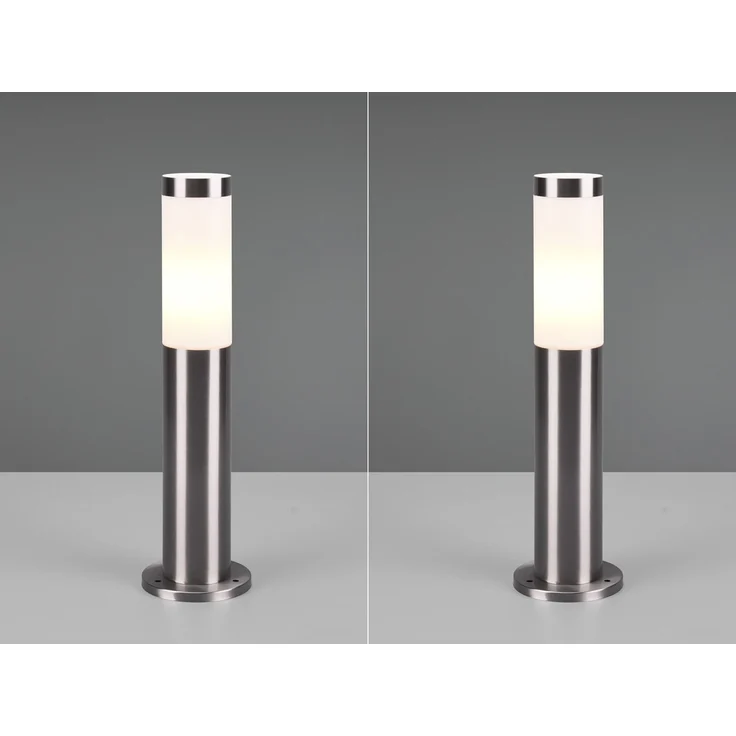 2er Set moderne LED Sockelleuchten aus Edelstahl in Silber, Höhe 45cm – Bild 3