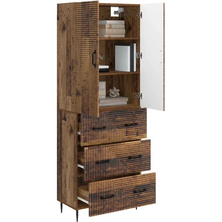 vidaXL Schrankset 2 pcs Altholz 66 x 34,5 x 90 cm Holzwerkstoff 3416644 – Bild 2