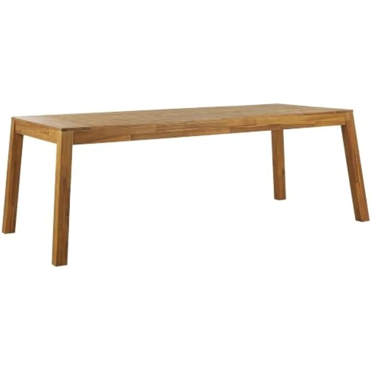 Beliani 'LIVORNO' Gartentisch, Akazienholz Holz Heller Holzfarbton, 90 cm