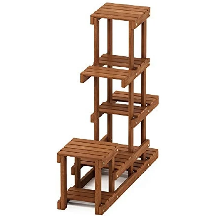 Furinno Tioman Blumenständer in Teaköl, Natur, 25,15 x 90,17 x 91,44 cm – Bild 6