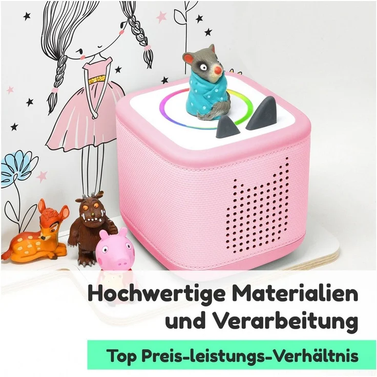 stadtecken Kinderregal mit schmalen Boden, geeignet für Toniebox 2 und ca. 30 Tonies, Packung, Perfekte Aufbewahrung im Kinderzimmer – Bild 2