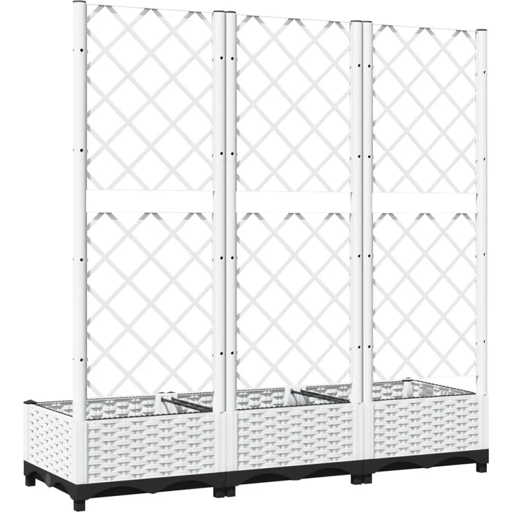 vidaXL Garten-Pflanzgefäß mit Spalier Weiß 120 x 40 x 121,5 cm PP 153283 – Bild 6