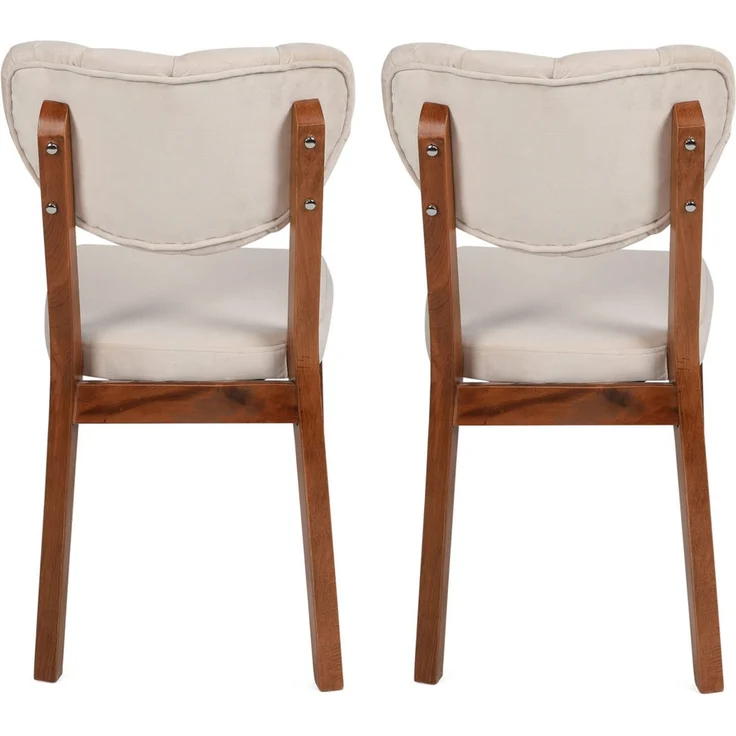 Skye Decor 'Elma 760 V2' Stuhlset (2-teilig), Walnuss / Beige, 41,5 x 86 x 43,5 cm – Bild 3