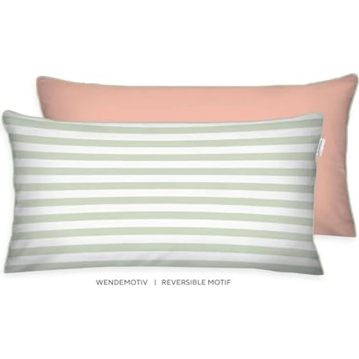 TOM TAILOR HOME Kissenhülle new bedroom, STRIPES WITH A KICK, 40x40cm oder 40x80cm, (1 Stück), mit Wendemotiv, farbiger Paspel und Markenreißverschluss – Bild 3