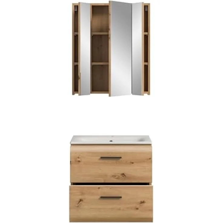 Badezimmer-Set >Ice< in artisan oak - 60x185x46cm (BxHxT) – Bild 5