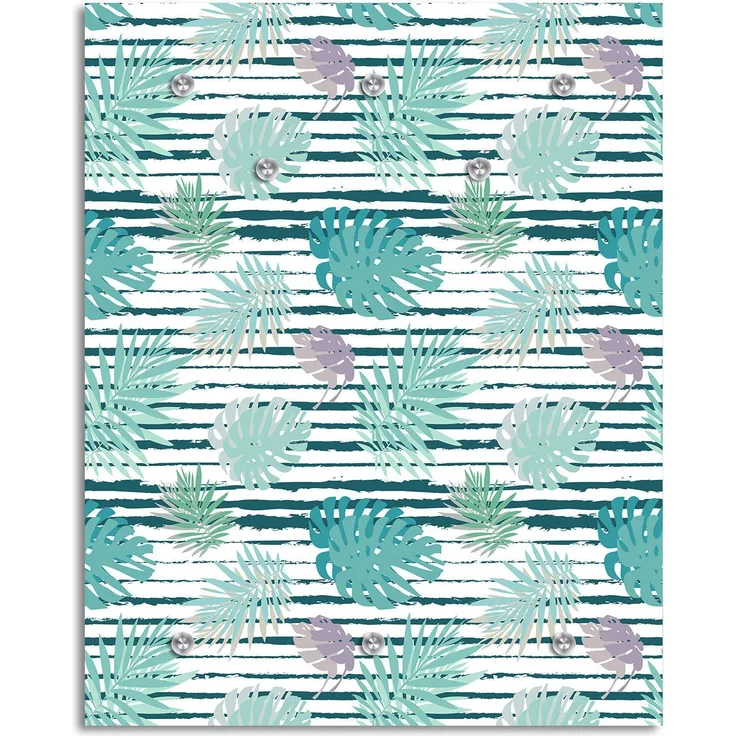 Queence Garderobe - "Baha" Druck auf hochwertigem Arcylglas inkl. Edelstahlhaken und Aufhängung, Format: 100x120cm