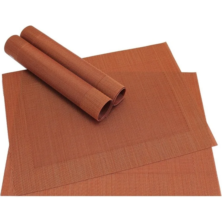 matches21 HOME & HOBBY Platzset Tischset BORDA 4er Kupfer Tischunterlage als Tischdeko, (4-St), modernes Esstisch Platzdeckchen als abwaschbarer Tischuntersetzer – Bild 1