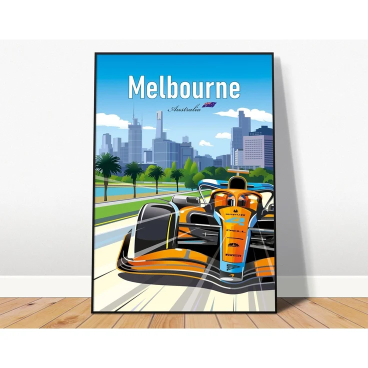Poster Formel 1 Länder Städte Rennstrecke Rennfahrer Rennwagen · Deko Print ohne Rahmen - B Monaco / 60x90 cm – Bild 4
