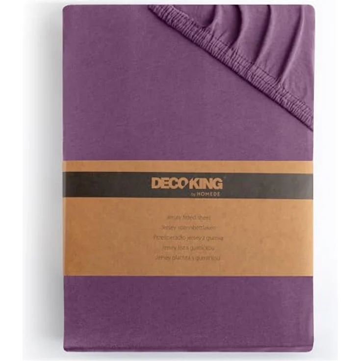 DecoKing Spannbettlaken 100x200 120x200 cm 100% gekämmte Baumwolle Pflaume Violett Spannbetttücher Jersey Boxspringbett Amber 100x200 120x200 – Bild 2