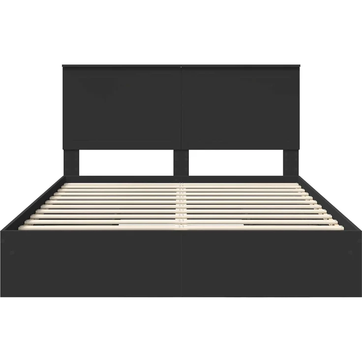 vidaXL Aufbewahrungsbett Schwarz 150 x 200 cm Holzwerkstoff 3411195 – Bild 7