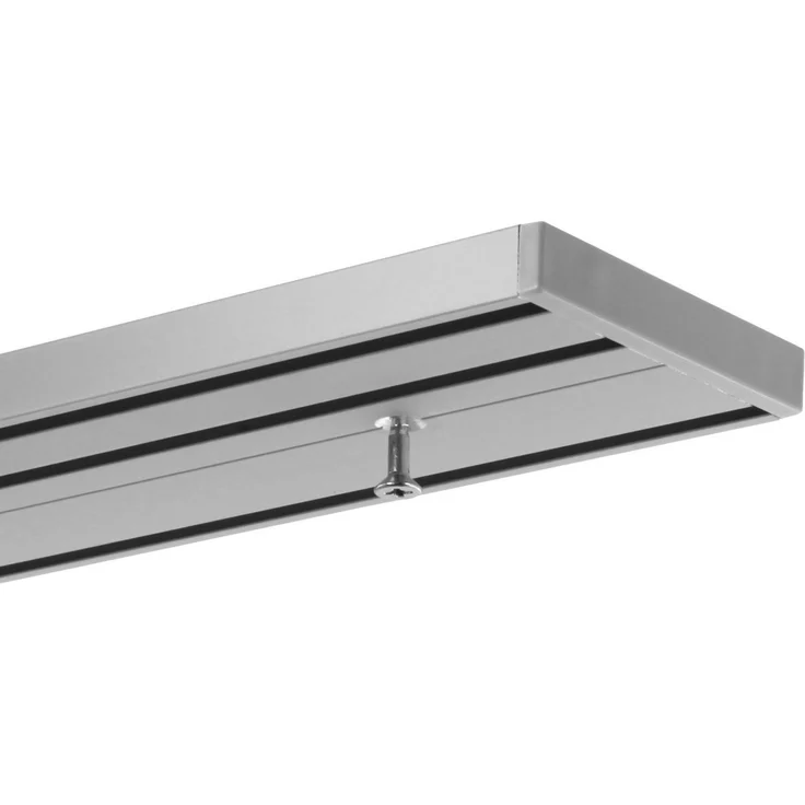 Gardineum Gardinenschiene System Objektschiene, 3-läufig, vorgebohrt, ab 2 m mittig geteilt, 3-läufig – Bild 3