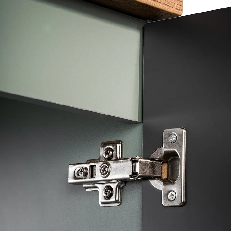 Badmöbel Set 3-teilig in grün und Eiche mit 60cm Waschtisch, NEWPORT-56-GREEN – Bild 4