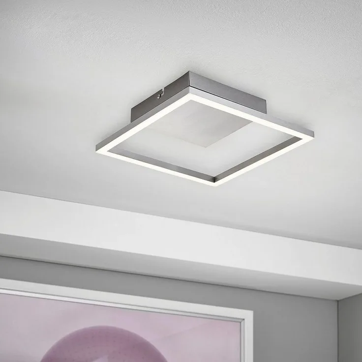 LED Deckenleuchte D125/ D126 chrom-matt quadratische Rahmenleuchten : 1-flammig
