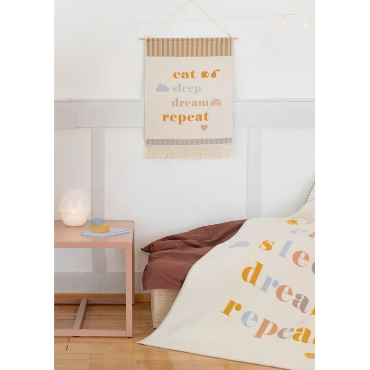 DAVID FUSSENEGGER Wandteppich Wandbehang Nova 'eat sleep...' 48 x 60 cm Rohweiß – Bild 2