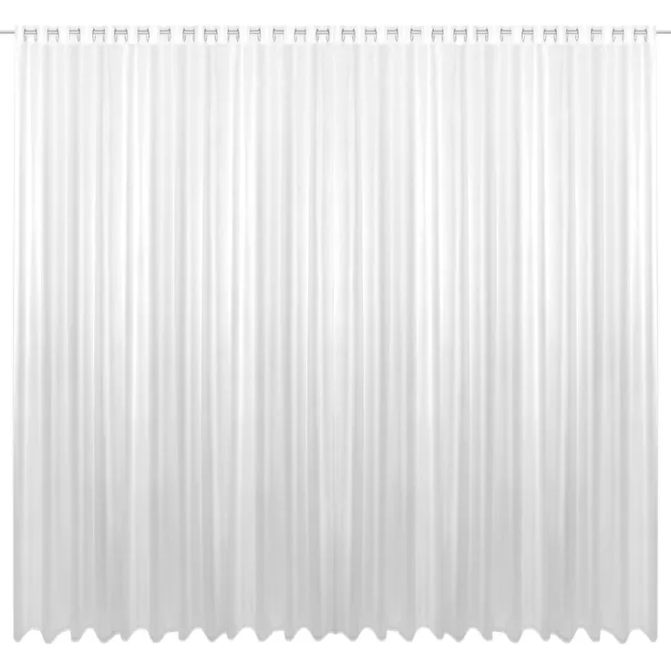 Gardine mit Ösen Transparent 140 x 145 cm ( Breite x Länge ) in weiß, mit beschwerten Abschlußband