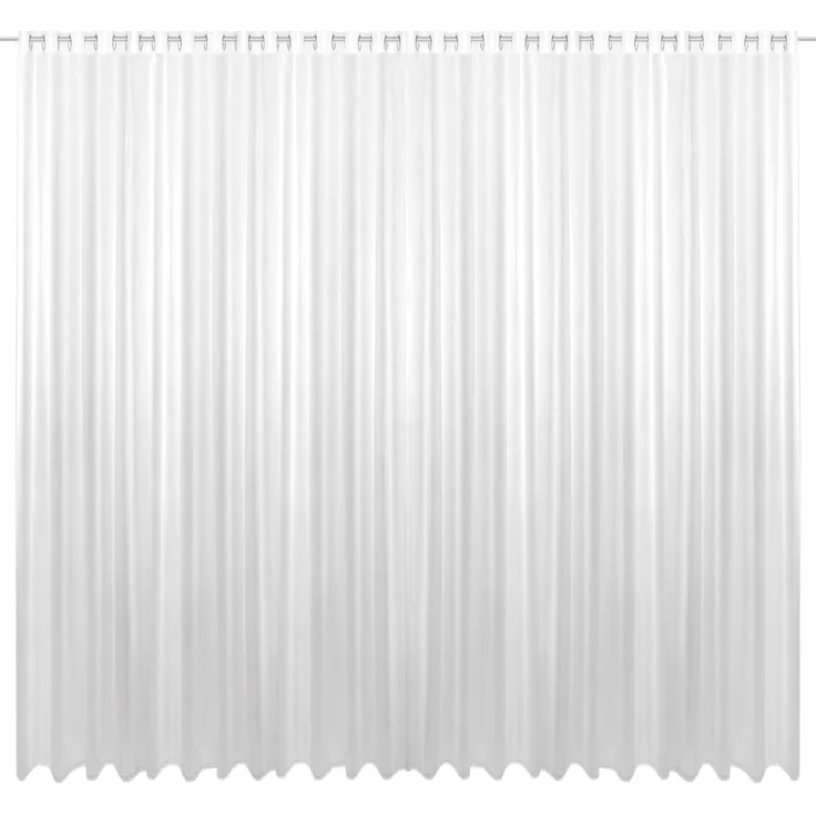 Gardine mit Ösen Transparent 140 x 145 cm ( Breite x Länge ) in weiß, mit beschwerten Abschlußband – Bild 1