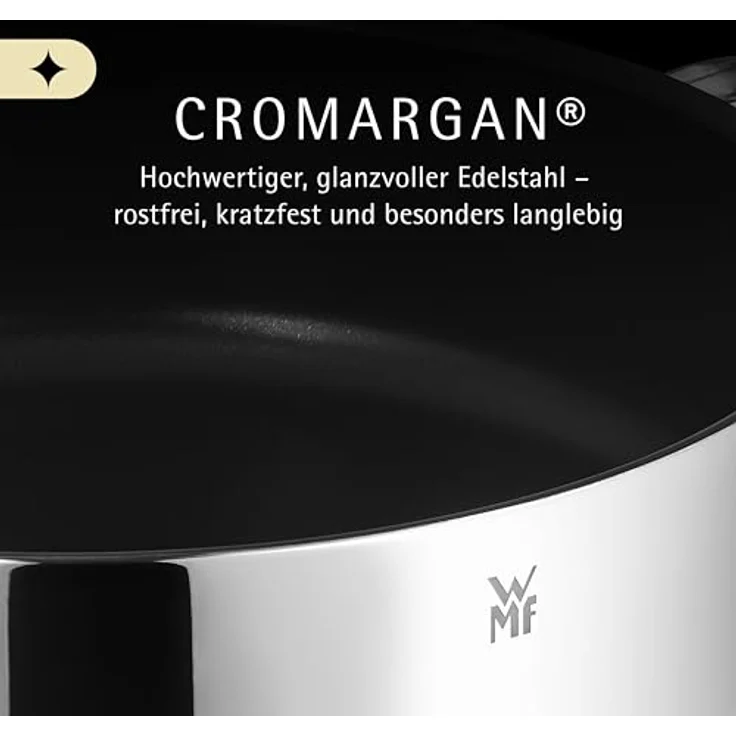 WMF Schmorpfanne 28cm Induktion, Bräter, Schmortopf mit Deckel 5,0l, Cromargan Edelstahl beschichtet, backofengeeignet, hoher Rand – Bild 3