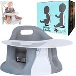 Upseat Babystuhl-Sitzerhöhung mit Tablett, entwickelt mit Physiotherapeuten (Grau)