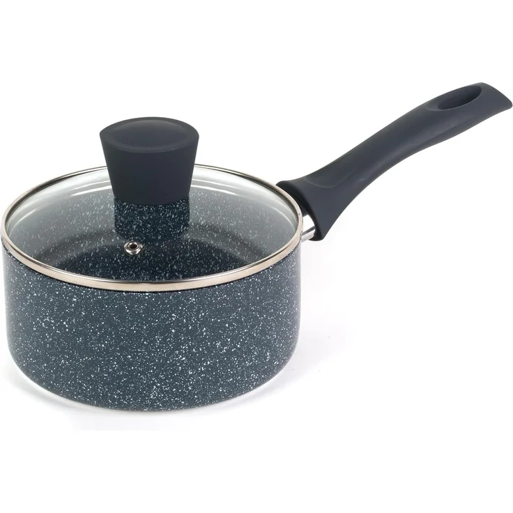 Russell Hobbs RH00844EU antihaftbeschichteter Topf - 16cm/1. 2L Stielkasserolle mit Hartglasdeckel, induktion Stieltopf, Gemüse/Suppetopf mit Bakelit-griff und Hitzebeständiges Äußeres, Nightfall Stone – Bild 1