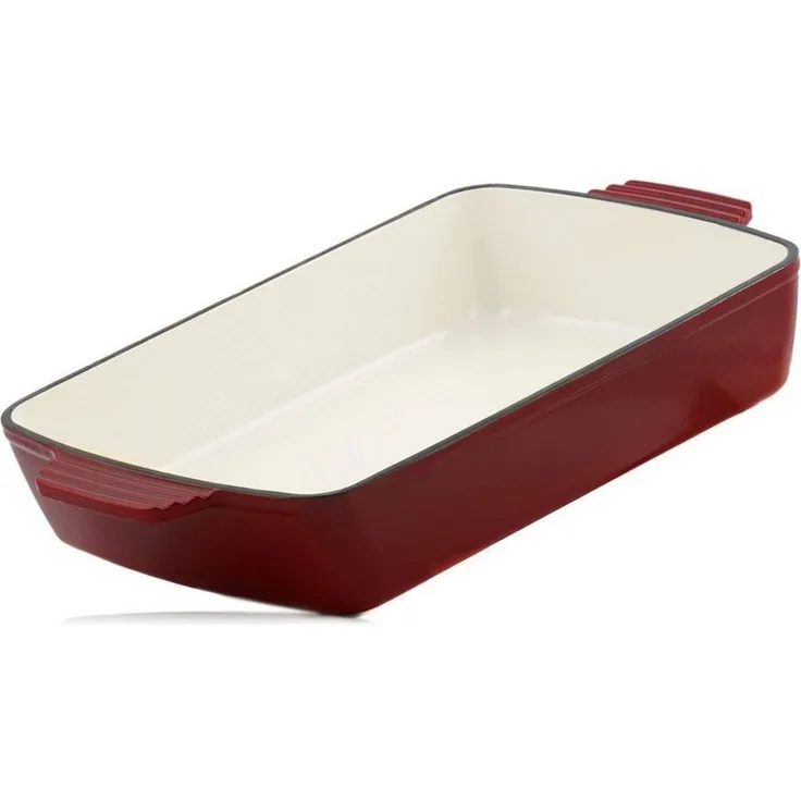 Mahlzeit Auflaufform Gusseisen Auflaufform eckig 3,8 Liter, Dark Cherry, Induktion, Gusseisen