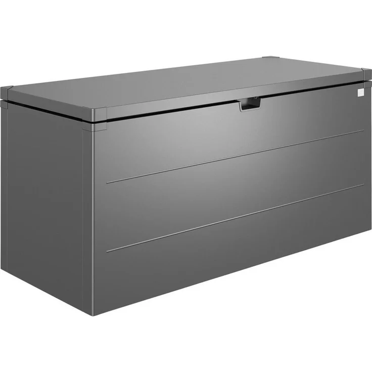 Biohort Kissenbox Dunkelgrau, Metall, 170x81x70 cm, rostfrei, wetterbeständig, Gartenaufbewahrung