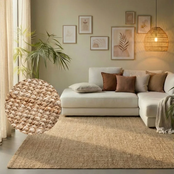 HANSE Home Teppich Jaipur Juteteppich, als Läufer und in Rund, rechteckig, Höhe: 10 mm, 100% Naturfaser, Wohnzimmer, Esszimmer, Schlafzimmer, GRS – Bild 1