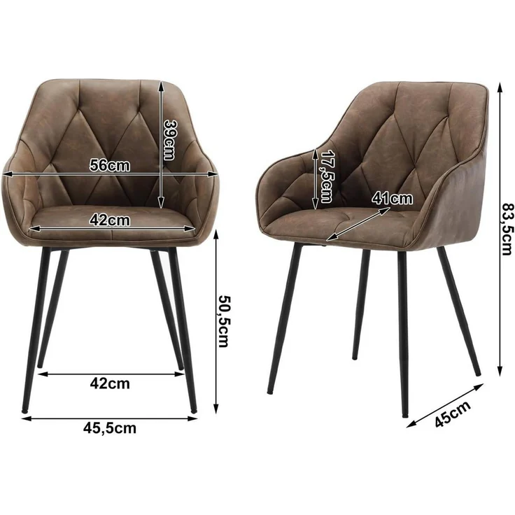Woltu 4-Fußstuhl (Set, 4 St), Esszimmerstühle ergonomischer aus Kunstleder – Bild 2