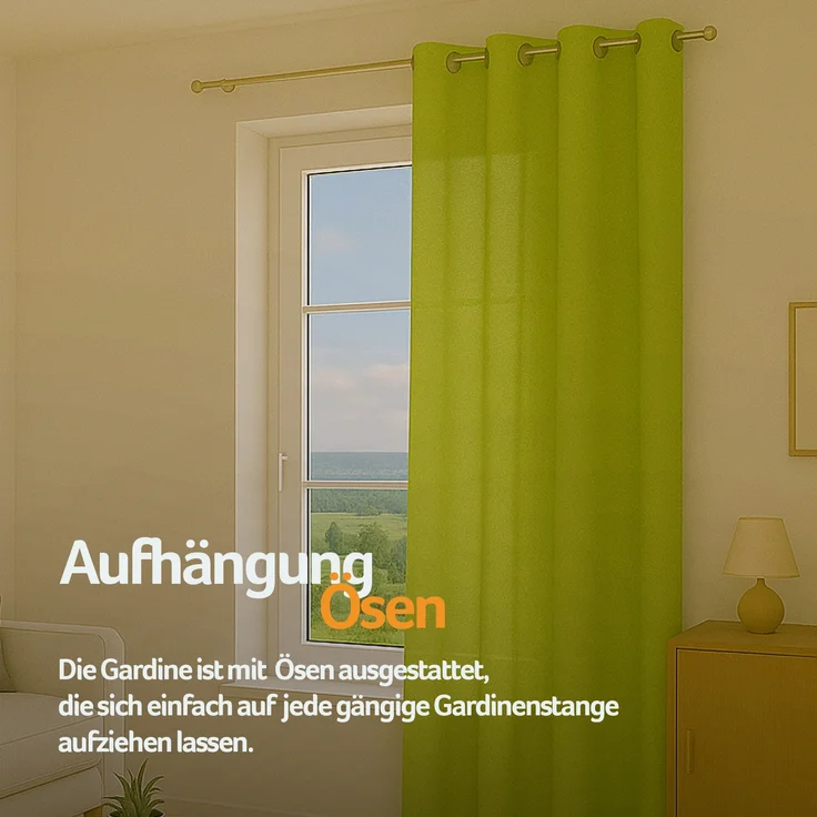 Bestlivings Blickdichte, Gardine mit Ösen, in vielen Größen und Farben Grün 140x175 cm – Bild 6