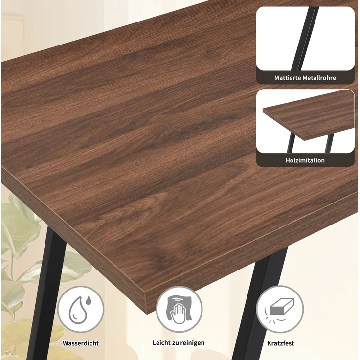 Schreibtisch mit flexibel positionierbarem Stauraum, 138,5x58x75 cm, dunkelbraun – Bild 6