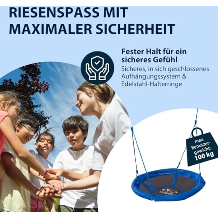 HUDORA höhenverstellbare Nestschaukel, 90-110 cm, Blau – Bild 4