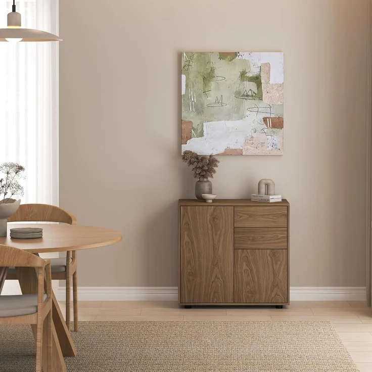 Sideboard Paarl mit 2 Türen 74x79x36 cm Walnussoptik [en. casa] – Bild 3