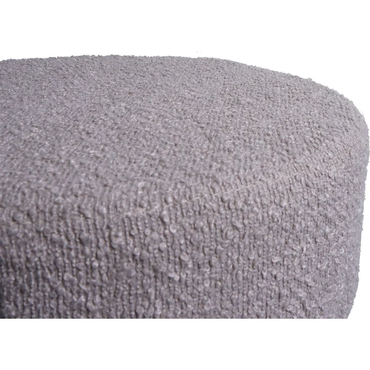 Hocker HWC-C22, Sitzhocker Schminkhocker, höhenverstellbar drehbar Ø 37cm Stoff Bouclé (450g/m²) FSC® ~ taupe – Bild 5