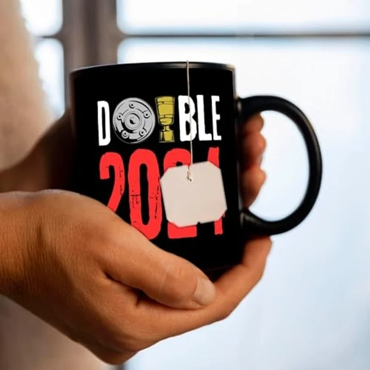 speecheese Tasse Leverkusen Double-Sieger Tasse in Schwarz mit Spruch Double 2024 – Bild 7