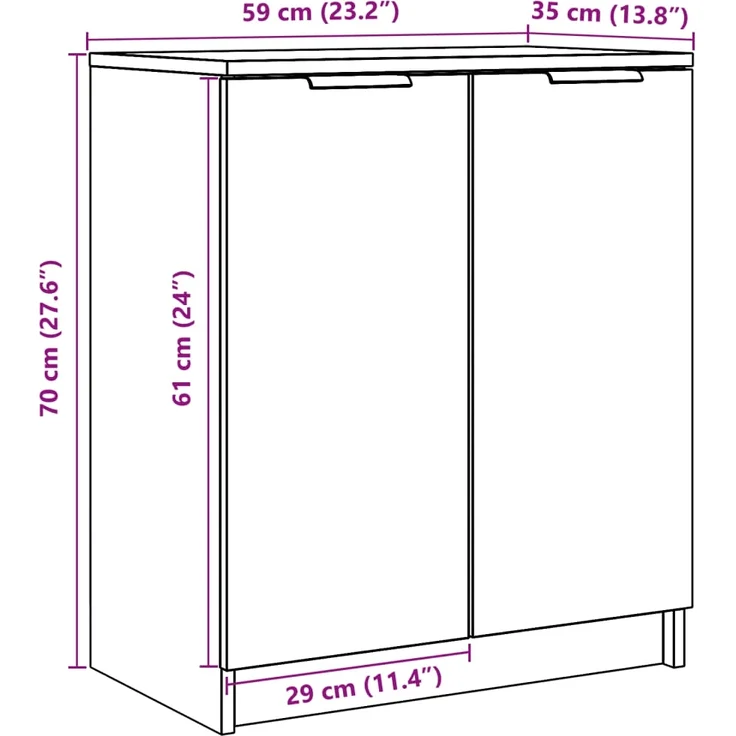 vidaXL Schuhschrank Artisan-Eiche 59x35x70 cm Holzwerkstoff 856990 – Bild 9