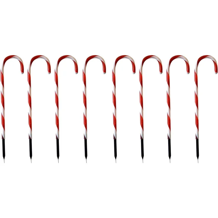 LED-Lichterkette Zuckerstangen 8er-Set Weihnachtsbeleuchtung Weihnachtsdeko Gartenbeleuchtung Gartendeko Winterdekoration Zuckerstange – Bild 1