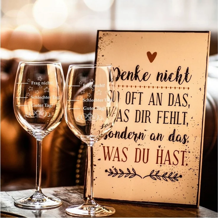 GRAVURZEILE Rotweinglas 2x Leonardo XL Weinglas Schlechter Tag, Guter Tag - Frag nicht!, Glas, Graviertes Geschenk für Partner, Freunde & Familie – Bild 3