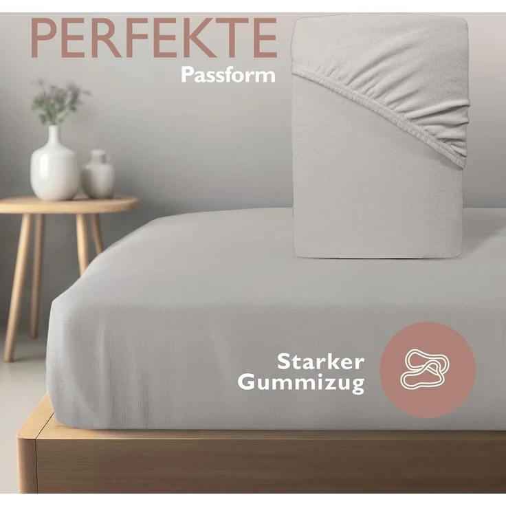 leevitex® Spannbettlaken für kalte Nächte – angenehm weich, passgenau, farbstark & pflegeleicht, Gummizug: Rundum – Bild 5
