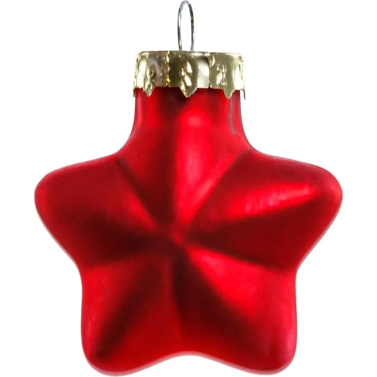TrendLine Mini-Glas-Sterne weihnachtsrot 12 Stück Ø 4 cm Weihnachtsschmuck