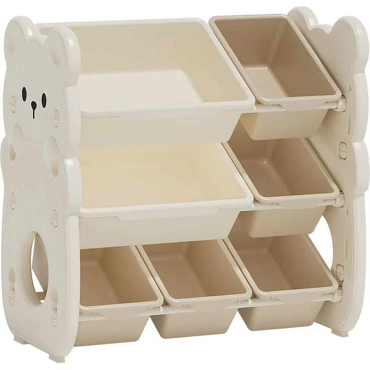 Moni Kinder Aufbewahrungsschrank 66 x 38,5 x 67 kleiner Bär 7 Aufbewahrungsboxen