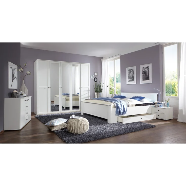 Nachtschrank >CHALET< (BxHxT: 52x40x38 cm) in WEISS - 52x40x38cm (BxHxT) – Bild 3