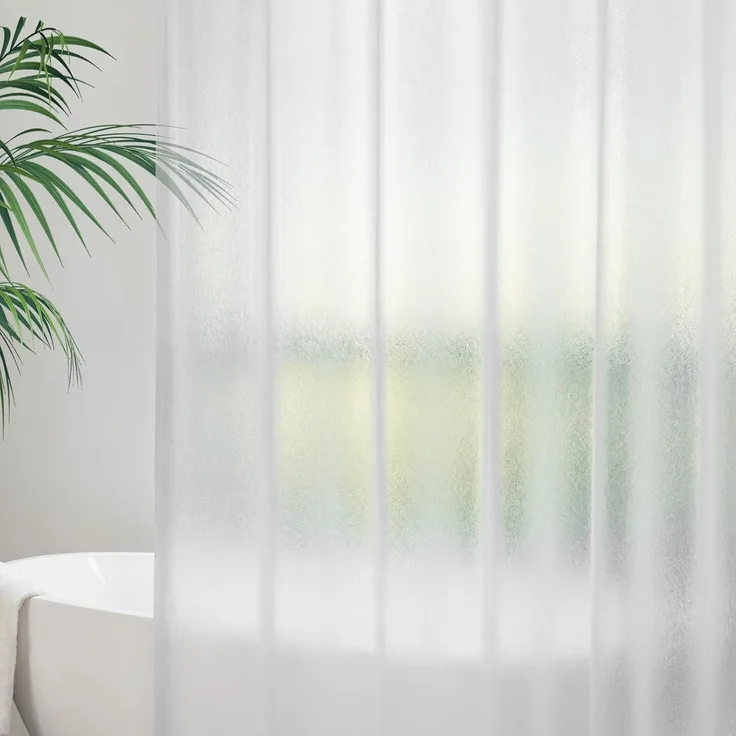Duschvorhang 120x200 Transparent Weiß mit 3 Magnete Wasserdicht Anti-Schimmel