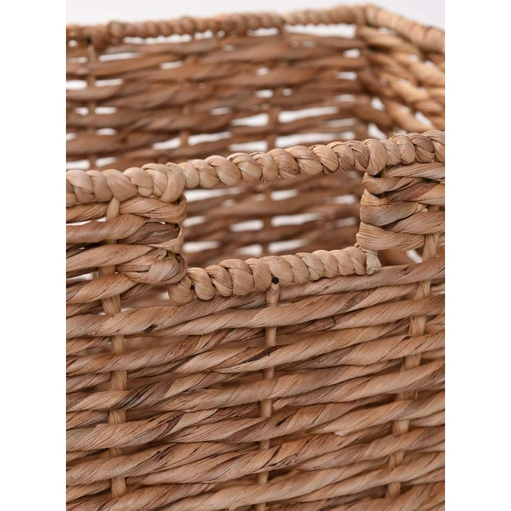 VIVANNO Regalkorb Wasserhyazinthe KIRA 2er Set, Natur Geflochten 35,50x25x20 cm – Bild 5