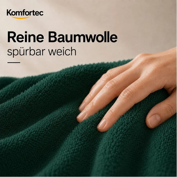 Komfortec Handtuch Set 3er Set 100% Baumwolle, weich & saugfähig, 470g/m², Frottee (3-St) – Bild 2