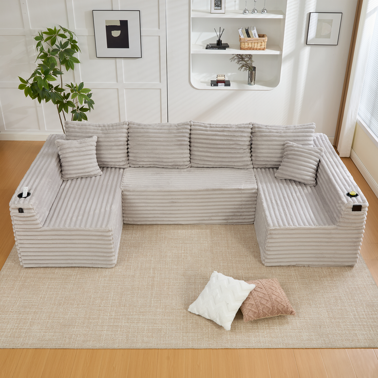 ZUBALIYA Wohnlandschaft 155x88 cm, mit Samtbezug, mit Cordbezug, mit breiten Armlehnen, mit Schaumstoffpolsterung – Bild 11