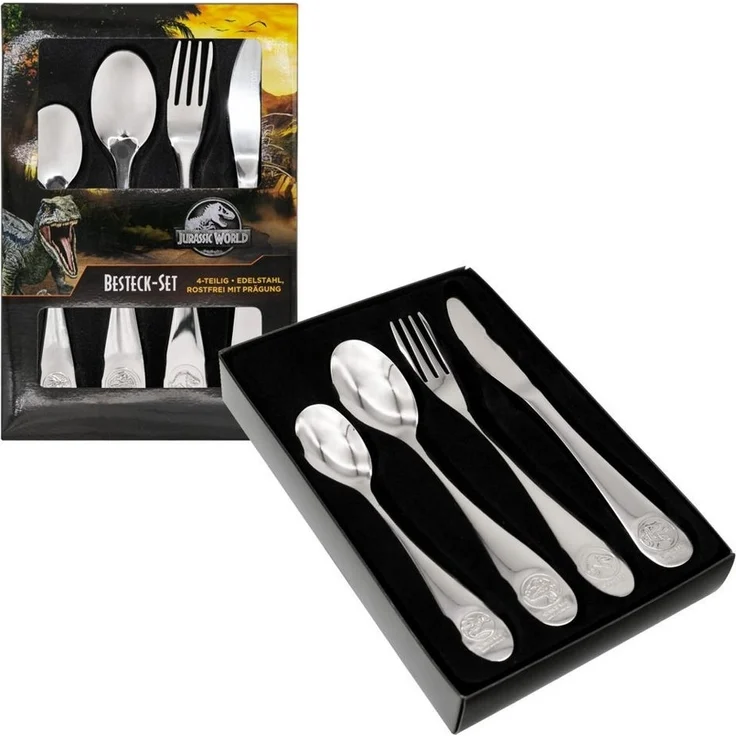 Jurassic World Kinderbesteck Kinder Besteck-Set Jurassic World 4-teilig Messer, Gabel, Löffel (4-tlg) – Bild 5